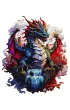 Puzzle 287 drewniane kolorowe Smok Recent Toys