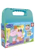 Puzzle 4w1 �winka Peppa walizka 113788 Educa