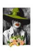 Ideyka Malowanie po numerach - Kobieta w kapeluszu z glink� 30x40cm