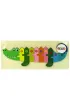 Drewniane puzzle Krokodyl liczby LeanToys