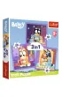 Pakiet: Oto Bluey! Zabawy i zadania z naklejkami, Naklejamy! Bluey. Ksi��ka do wyklejania, Bluey. Dobranoc, owocowy nietoperzu. Moja czytanka, Puzzle 3w1 (20+36+50 el.) Poznaj Bluey