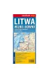 Litwa, Wilno, Kowno. Laminowana mapa samochodowa 1:700 000/1:10 000/1:15 000