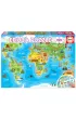 Puzzle 150 el. Mapa �wiata dla dzieci. Turystyka Educa