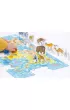 Puzzle 60 el. Mapa �wiata Zwierz�ta z figurkami Bright Junior Media