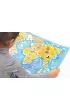 Puzzle 60 el. Mapa �wiata Zwierz�ta z figurkami Bright Junior Media