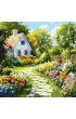 Ideyka Malowanie po numerach - Kwiaty w pobli�u chaty 40x40cm