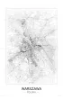 Warszawa - Czarno-bia�a mapa