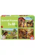 Puzzle 3x48 el. Konie Schmidt