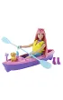 Barbie Kemping Daisy Lalka + kajak Zestaw HDF75 Mattel