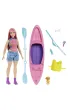 Barbie Kemping Daisy Lalka + kajak Zestaw HDF75 Mattel