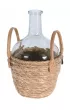 H&S Decoration Wazon szklany w plecionej osonie Boho