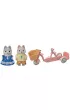 Sylvanian Pieski Husky na rowerze