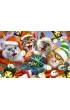 Puzzle drewniane 500+1 el. �wi�teczne kotki Trefl