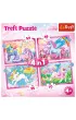 Puzzle 4w1 - Jednoro�ce i magia (35+48+54+70 el.) Trefl