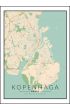 Kopenhaga mapa kolorowa - plakat 61x91,5 cm