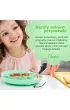 Nana`s Manners Etap 2, Talerz silikonowy tr�jdzielny z przyssawk�, zielony