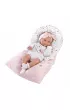Lalka bobas winylowa Tina w r�owym �piworze 40cm Llorens