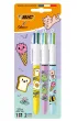 D�ugopis BIC 4 Colours Kawai blister 3szt.mix wzor�w