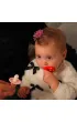 Gryzak logopedyczny Grzybek dla niemowl�t na z�bkowanie - czerwony i r�owy RazBaby