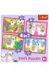 Puzzle 4w1 Lamy na wakacjach Trefl