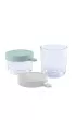 Beaba Zestaw pojemnikw soiczkw szklanych z hermetycznym zamkniciem Airy Green i Light Mist 150 ml + 250 ml