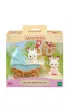 Sylvanian Bli�niaki kr�lik�w z czekoladowymi uszami z w�zkiem dzieci�cym