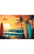 Puzzle 1000 USA Collection: Surfing Sunset TREFL