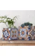 Esschert Design Betonowa doniczka Azulejos 13cm