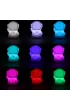 Lampka nocna dla dzieci silikonowa dotykowa mikka 8 LED USB RGB biaa astronauta