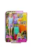 Barbie. Kemping Barbie Malibu Lalka + akcesoria HDF73 Mattel