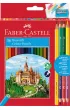 Faber-Castell Kredki o��wkowe Zamek + 3 kredki dwustronne + o��wek + temper�wka 39 szt.