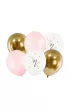 PartyDeco Balony urodzinowe Pastel Pale Pink bia�y z�oty r�owy 30cm