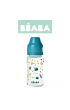 Beaba Butelka szklana szerokootworowa Yellow / Blue Crown 240 ml