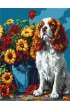 Ideyka Malowanie po numerach - Spaniel i kwiaty 30x40cm