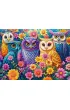 Puzzle 3000 el. Flower Owl Meeting Castorland