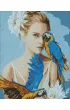 Ideyka Diamentowa mozaika - Dziewczyna z papug� 40x50cm