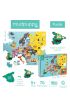 Puzzle Mapa Europy z elementami w ksztacie pastw 5+ Mudpuppy