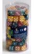 Ko�ci do gry plastikowe per�owe 16 mm 100 szt. mix kolor�w NG