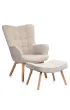 HowHomely Fotel z podn�kiem Grella Beige