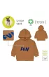 Lassig Bluza z kapturem z baweny organicznej GOTS Little Gang Fun caramel 4-6 l.