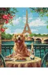 Ideyka Diamentowa mozaika - Retriever w Pary�u 40x50cm