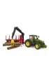 Traktor John Deere 7R 350 z przyczep� le�n� Bruder