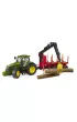 Traktor John Deere 7R 350 z przyczep� le�n� Bruder