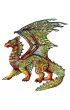 Puzzle drewniane kolorowe - Smok Eureka 3D