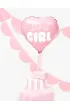 PartyDeco Balon foliowy Serce It's a girl jasny r� 45cm