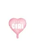 PartyDeco Balon foliowy Serce It's a girl jasny r� 45cm