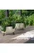 HowHomely Zestaw doniczek Rosa linea Wood