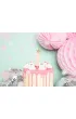 PartyDeco �wieczka urodzinowa Cyferka 1, jasny r�owy, 9,5cm