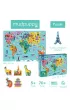 Puzzle Mapa �wiata z elementami w kszta�cie budynk�w i zwierz�t 5+ Mudpuppy