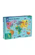 Puzzle Mapa �wiata z elementami w kszta�cie budynk�w i zwierz�t 5+ Mudpuppy